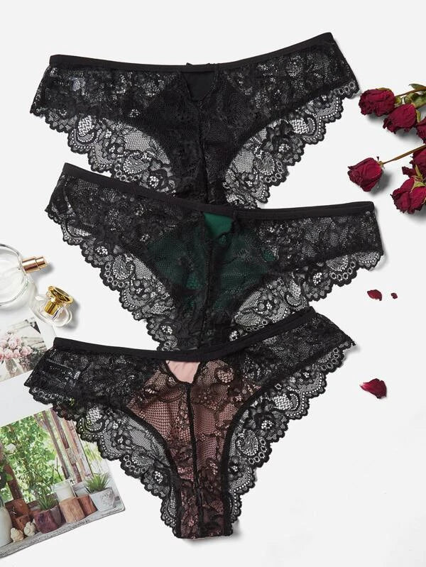 Elegant Floral Lace Brief (Sizes S, M)