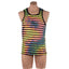 Men's Rainbow Tie Dye Stripe Singlet Top (Sizes M, L)