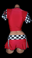 2 Piece Red Grid Girl Costume (Size S-M)