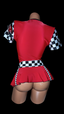 2 Piece Red Grid Girl Costume (Size S-M)