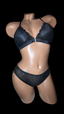 Front Clip Lace Lingerie Set (Size S) Black or Lilac