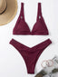 Rib Triangle Bikini Swimsuit (Size M)