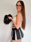 4pk Black Cheerleader Costume Set (Sizes M, L)