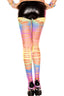 Spandex Ripped Rainbow Stirrup Footless Leggings