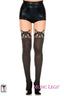 Spandex Kitty Face Print Faux Thigh High Look Pantyhose