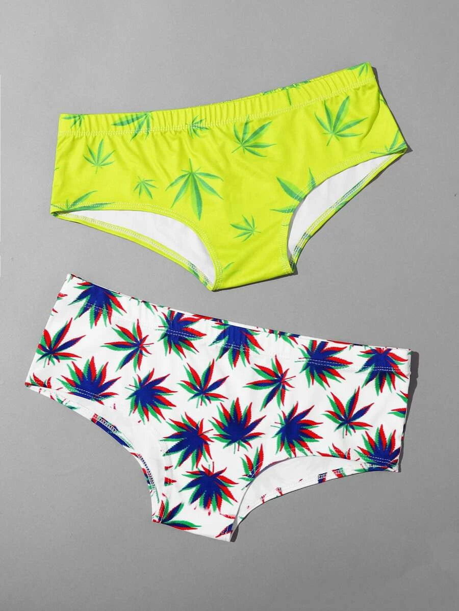 Pot Leaf Cheeky Panty (Sizes S, M, L)