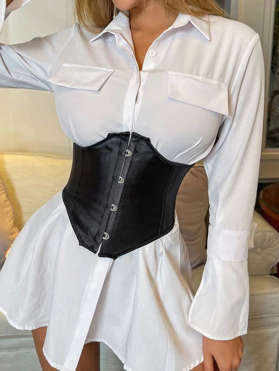 Lace Up Satin Corset (Size S-M)