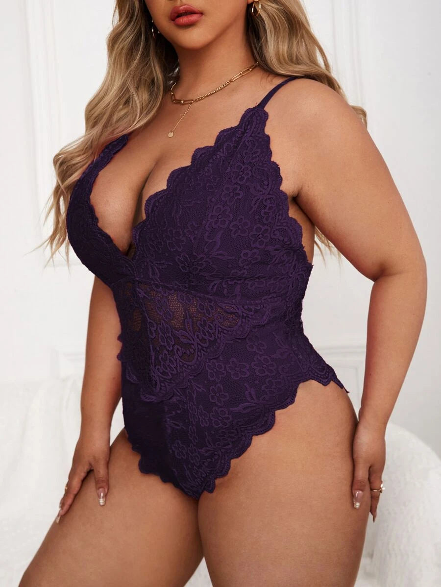 Plus Purple Teddy/Bodysuit (Size 2XL)