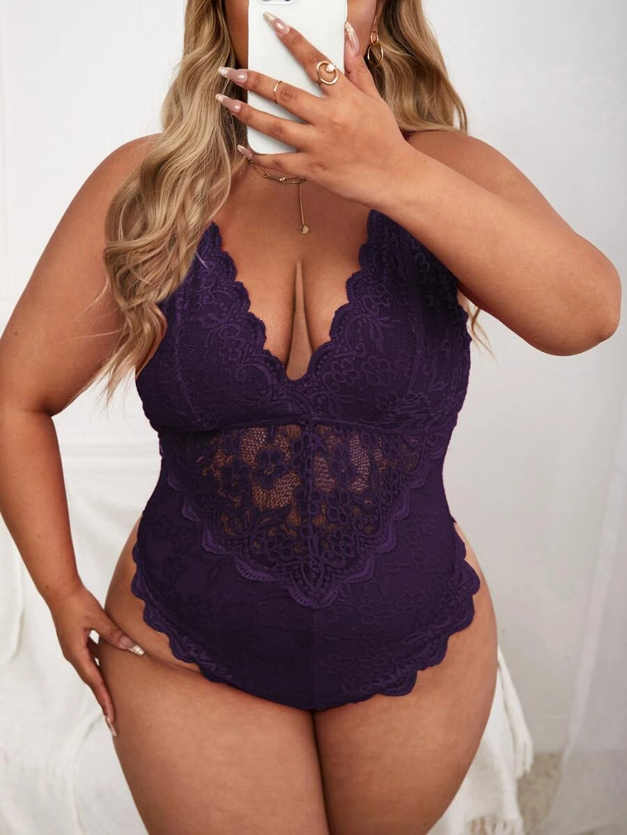 Plus Purple Teddy/Bodysuit (Size 2XL)