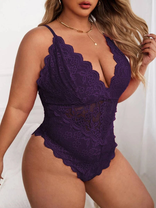 Plus Purple Teddy/Bodysuit (Size 2XL)