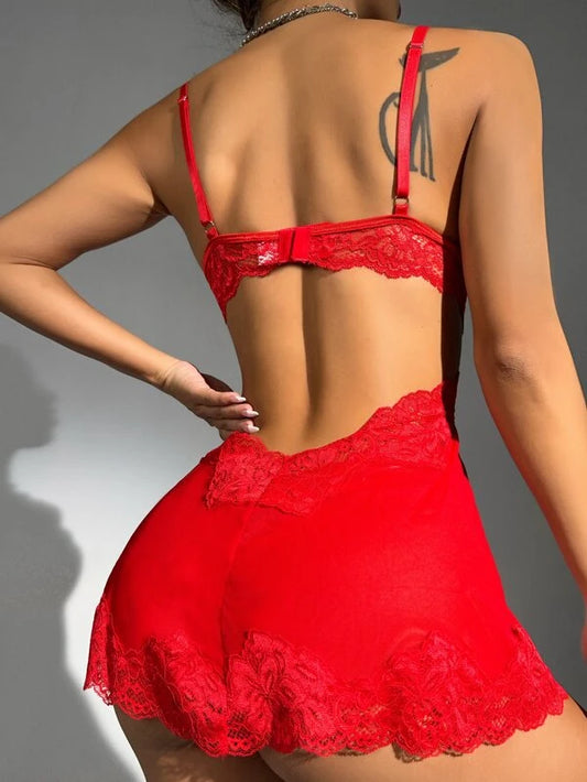 Red Underwire Babydoll +G-String (Sizes S, M, L)