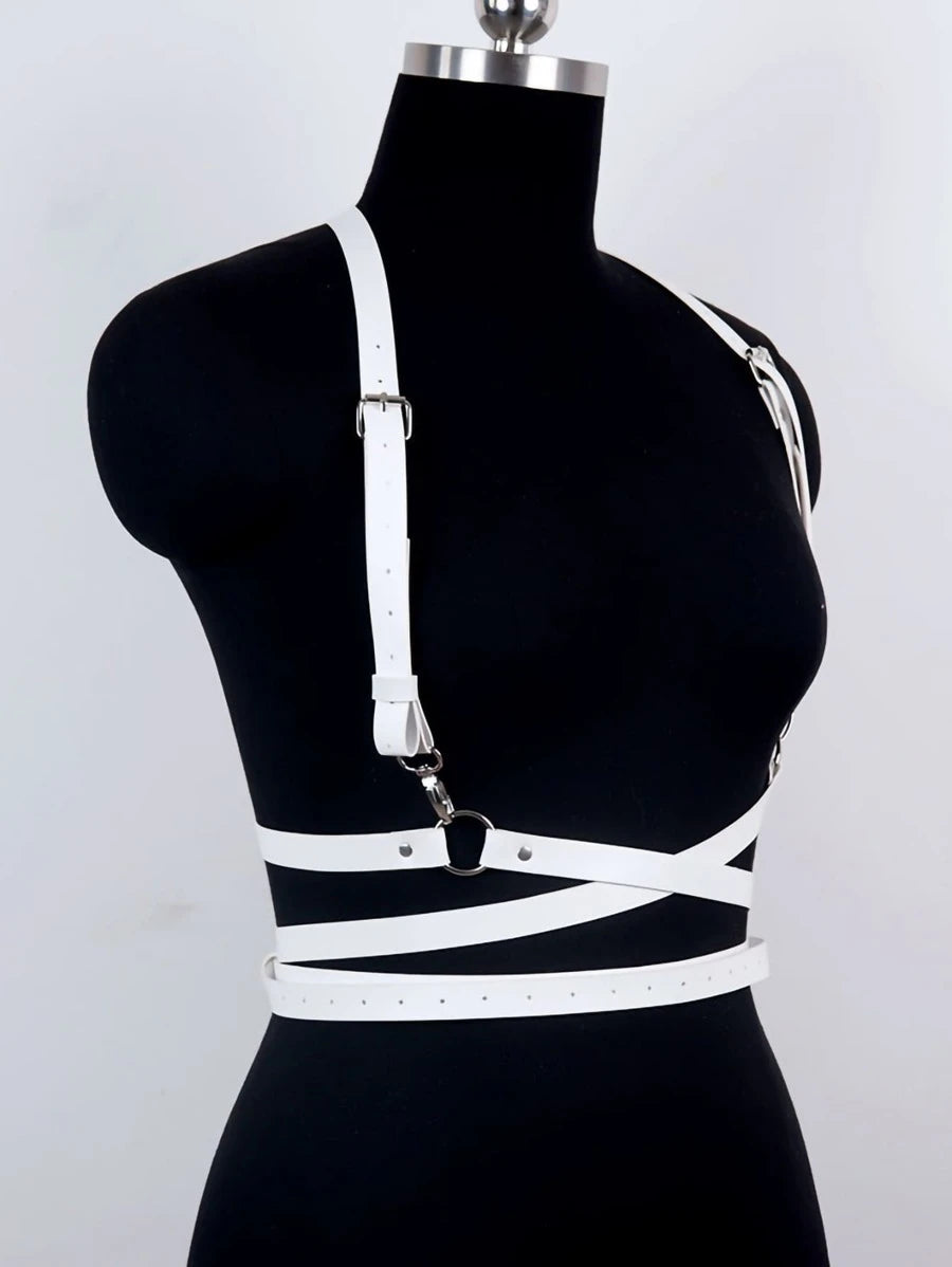 Criss Cross Harness Belt (One Size) Red, White Or Pink