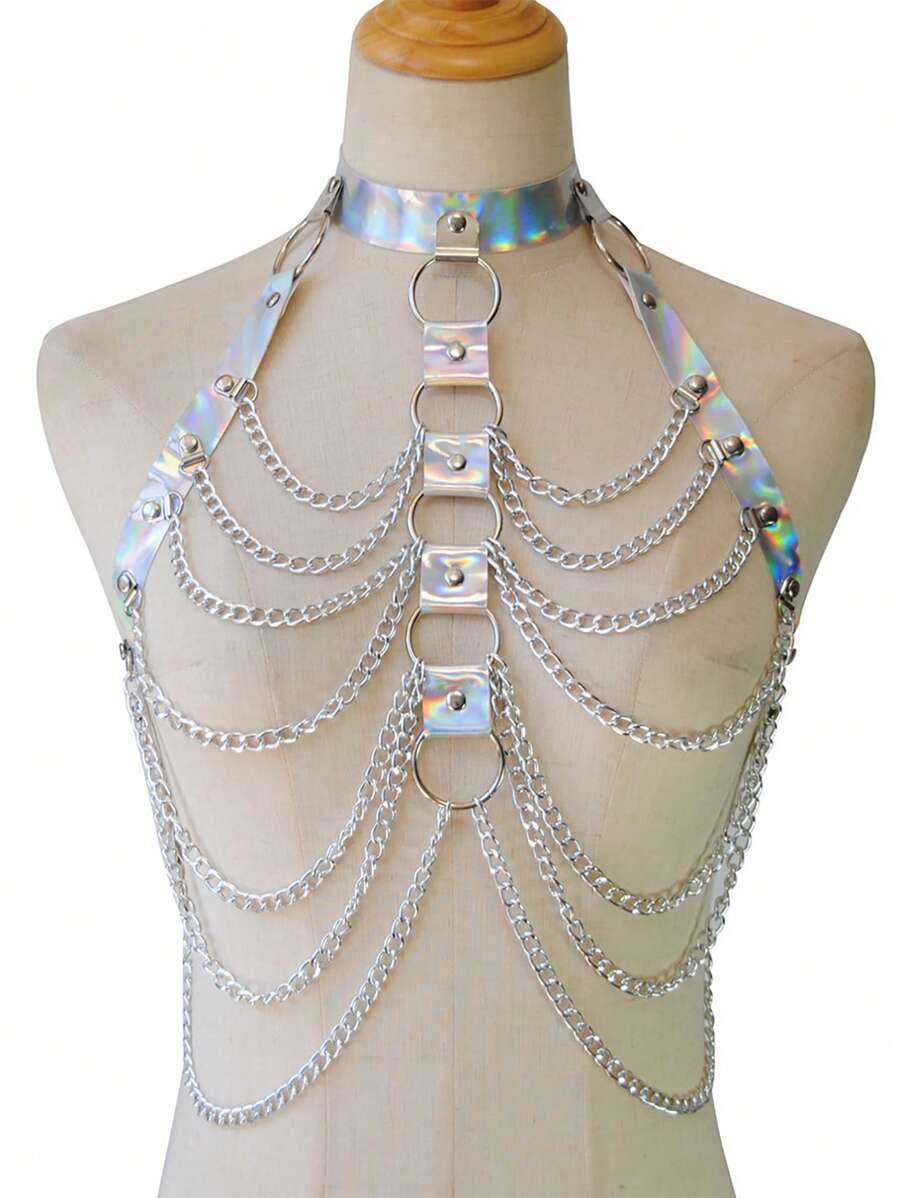 Holographic Chest Chain Harness