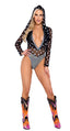 RAVE Mesh Stars Hooded Romper Ruffle Detail