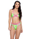 RAVE Pink/Green Bikini Tie-Top & Thong Set