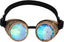 Bronze Kaleidoscope Steampunk Rave Goggles with Rainbow Crystal Glass Lens