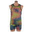 Men's Rainbow Tie Dye Stripe Singlet Top (Sizes M, L)