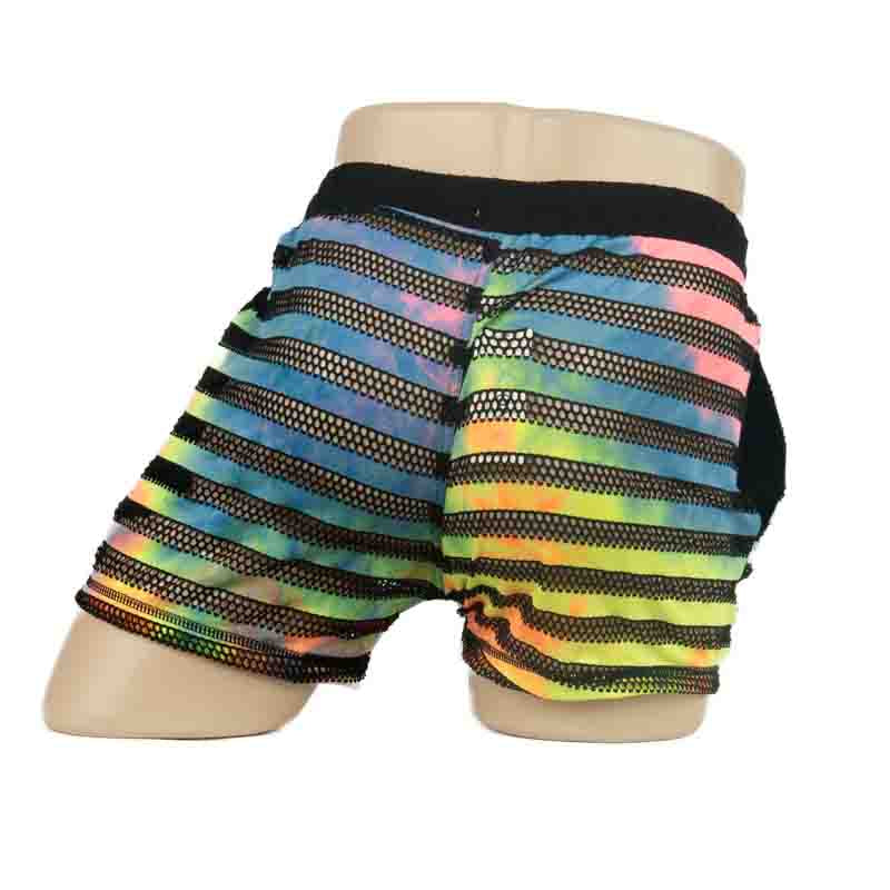 Men's Rainbow Tie Dye Stripe Shorts (Sizes M, L)