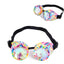 Rainbow Kaleidoscope Steampunk Rave Goggles with Rainbow Crystal Glass Lens