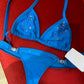 Blue Diamonte Stripper Clips Bikini (One Size)