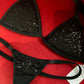 Black Sequined Stripper Clips Bikini (Size M)