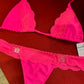 Pink Lace Stripper Clips Bikini (One Size)
