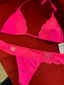 Pink Lace Stripper Clips Bikini (One Size)