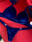 Navy Velvet Stripper Clips Bikini (Size M)