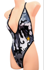 Grey Camo Stripper Clips Teddy Bodysuit (One Size)