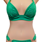 Green Diamonte Stripper Clips Bikini (One Size)