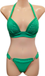 Green Diamonte Stripper Clips Bikini (One Size)