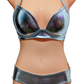 Shiny Silver Stripper Clips 3PK Bikini Set (Size S-M)