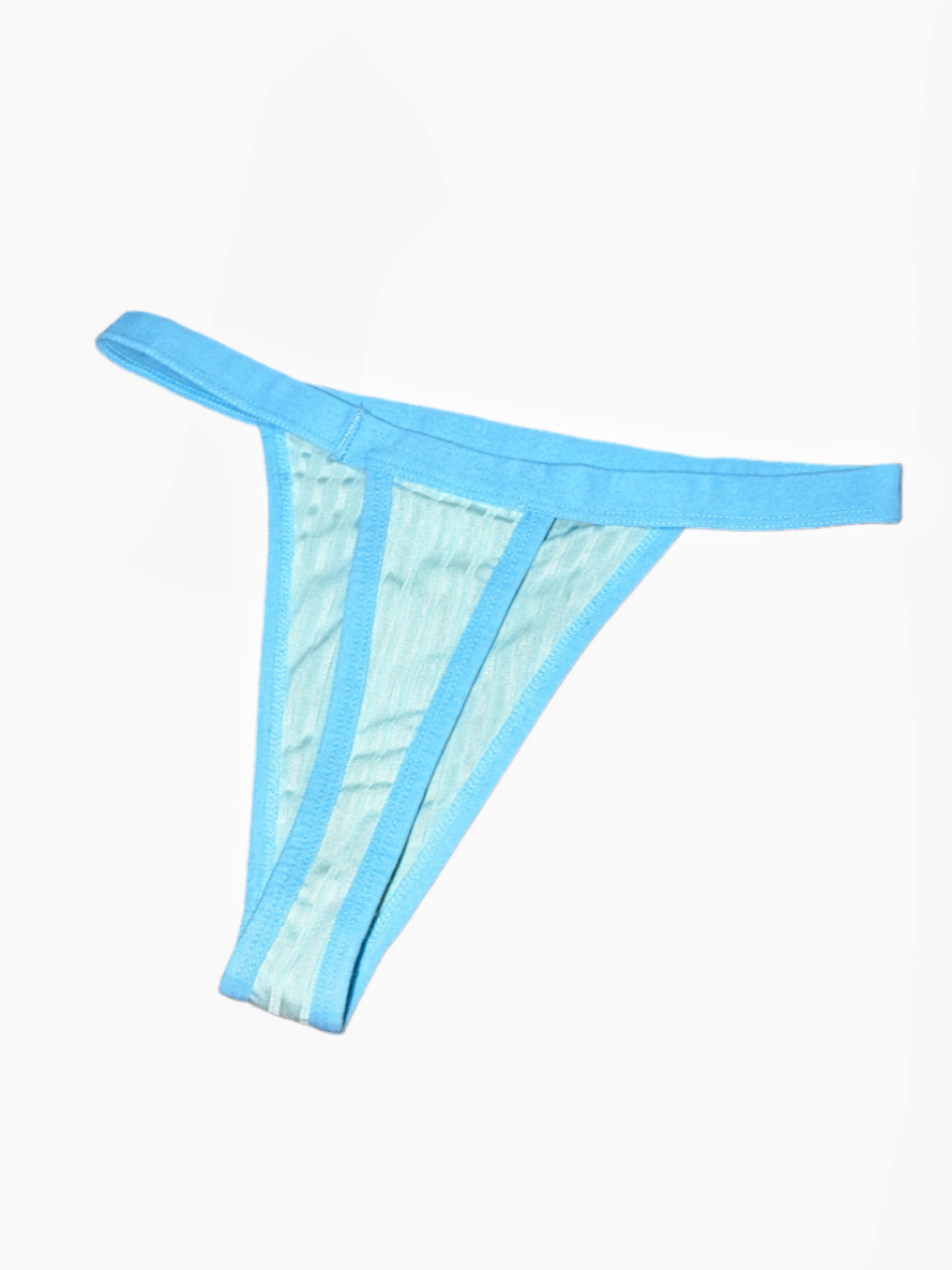 Blue Ribbed Lingerie Set (Sizes S, M)