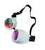 White Kaleidoscope Steampunk Rave Goggles with Rainbow Crystal Glass Lens