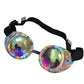 Rainbow Kaleidoscope Steampunk Rave Goggles with Rainbow Crystal Glass Lens