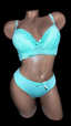 Teal Padded Lingerie Set (Sizes S, M, L, XL)