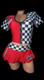 2 Piece Red Grid Girl Costume (Size S-M)