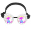 White Kaleidoscope Steampunk Rave Goggles with Rainbow Crystal Glass Lens