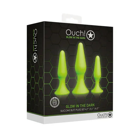 OUCH! Glow In The Dark Butt Plug Set