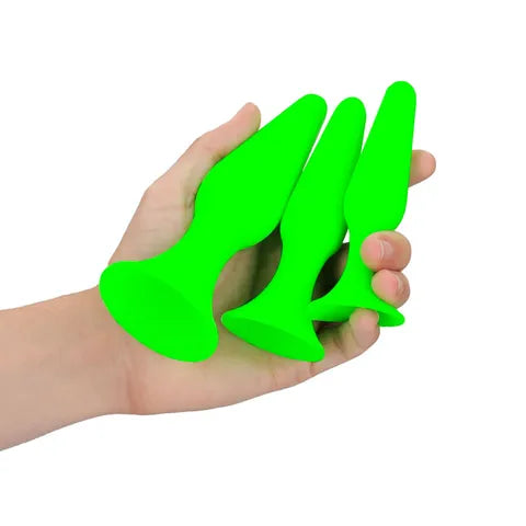OUCH! Glow In The Dark Butt Plug Set