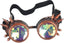 Bronze Kaleidoscope Steampunk Rave Goggles with Rainbow Crystal Glass Lens