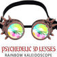 Bronze Kaleidoscope Steampunk Rave Goggles with Rainbow Crystal Glass Lens