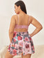 Plus Pink Floral Babydoll & Thong (Size 3XL)