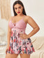 Plus Pink Floral Babydoll & Thong (Size 3XL)