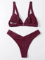 Rib Triangle Bikini Swimsuit (Size M)