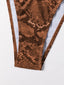 Snakeskin Criss Cross One Piece Bikini (Sizes S, M, L)