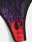 Purple/Red Fire Pattern Lingerie Set (Sizes L)