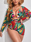 Plus Allover Swimsuit & Cover Up 3 Piece (Sizes XL)