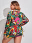 Plus Allover Swimsuit & Cover Up 3 Piece (Sizes XL)