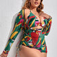 Plus Allover Swimsuit & Cover Up 3 Piece (Sizes XL)